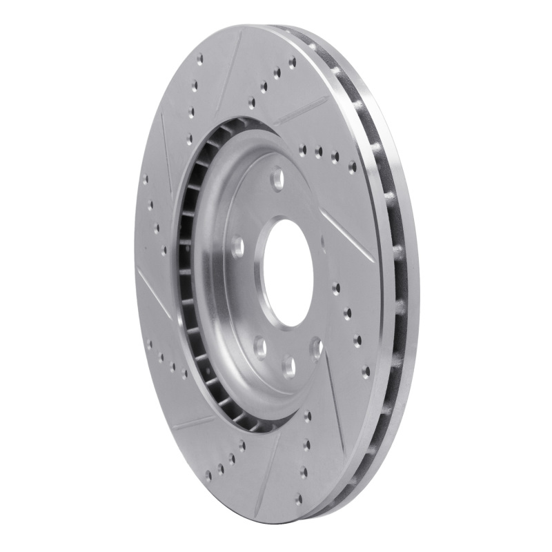 Chrysler Pacifica Brake Rotor (1) - Front Right - R1 Concepts - Drilled & Slotted - Silver - `12-`25